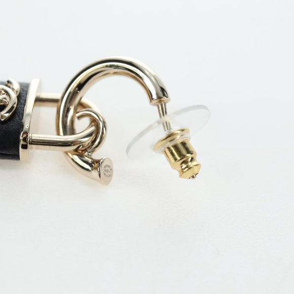 CHANEL Push Lock Coco Earring metal Gold Tone CC Auth 198851M