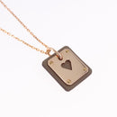 HERMES Asdu Cool PM Necklace metal Brown Auth 198852V-3