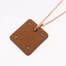 HERMES Asdu Cool PM Necklace metal Brown Auth 198852V-9
