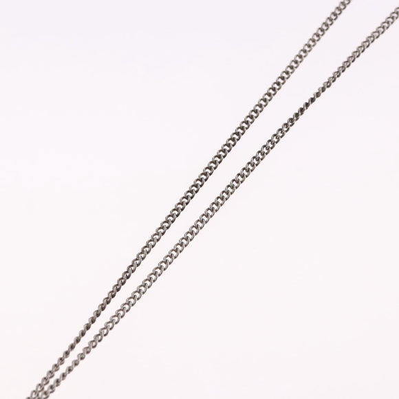 CHANEL COCO Mark Necklace Metal Silver CC Auth 198854V