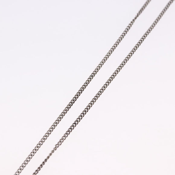 CHANEL COCO Mark Necklace Metal Silver CC Auth 198854V