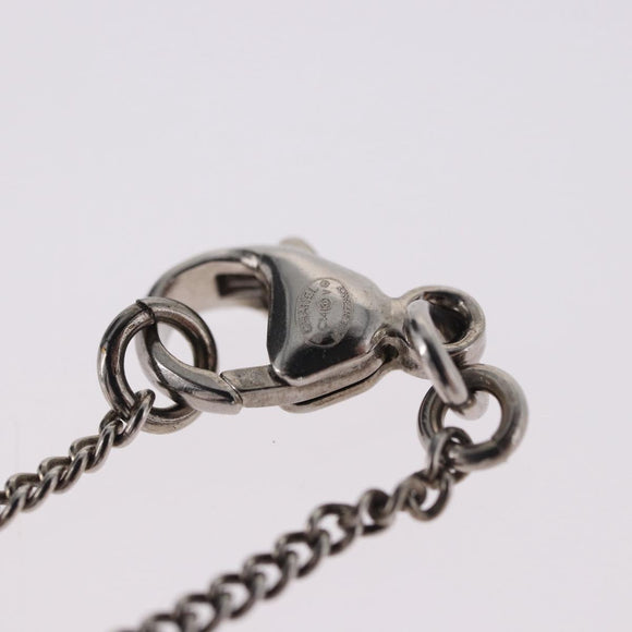 CHANEL COCO Mark Necklace Metal Silver CC Auth 198854V