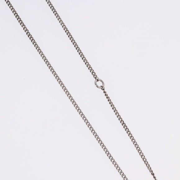 CHANEL COCO Mark Necklace Metal Silver CC Auth 198854V