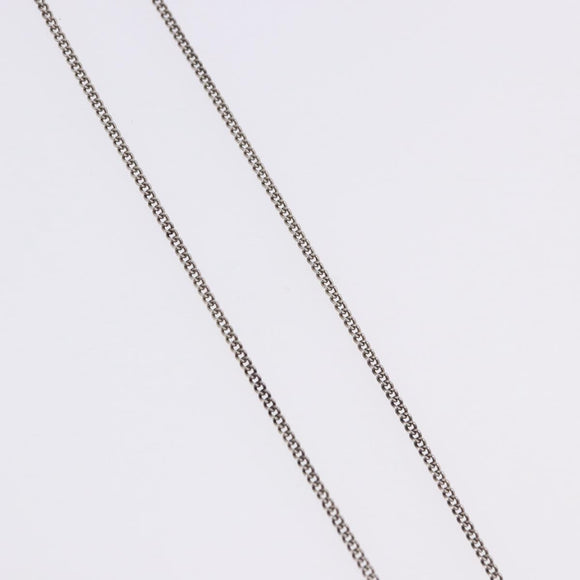CHANEL COCO Mark Necklace Metal Silver CC Auth 198854V