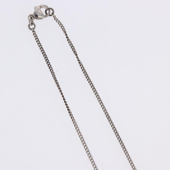 CHANEL COCO Mark Necklace Metal Silver CC Auth 198854V