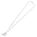 CHANEL COCO Mark Necklace Metal Silver CC Auth 198854V-8