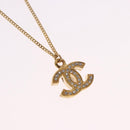 CHANEL COCO Mark Necklace metal Gold Tone CC Auth 198855V-3