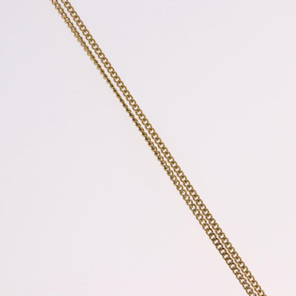 CHANEL COCO Mark Necklace metal Gold Tone CC Auth 198855V