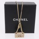 CHANEL Matelasse Necklace metal Gold Tone CC Auth 198856M-13