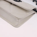 CHANEL chanel 19 Chain Wallet Lamb Skin White Silver CC Auth 198864M-11