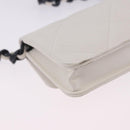 CHANEL chanel 19 Chain Wallet Lamb Skin White Silver CC Auth 198864M-12