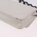 CHANEL chanel 19 Chain Wallet Lamb Skin White Silver CC Auth 198864M-13