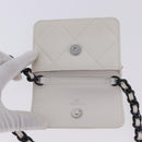 CHANEL chanel 19 Chain Wallet Lamb Skin White Silver CC Auth 198864M-15
