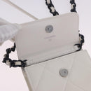 CHANEL chanel 19 Chain Wallet Lamb Skin White Silver CC Auth 198864M-16