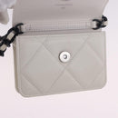 CHANEL chanel 19 Chain Wallet Lamb Skin White Silver CC Auth 198864M-17