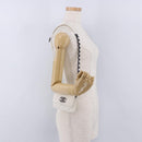 CHANEL chanel 19 Chain Wallet Lamb Skin White Silver CC Auth 198864M-24