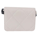 CHANEL chanel 19 Chain Wallet Lamb Skin White Silver CC Auth 198864M-3