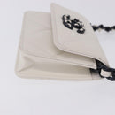 CHANEL chanel 19 Chain Wallet Lamb Skin White Silver CC Auth 198864M-4