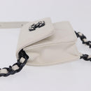 CHANEL chanel 19 Chain Wallet Lamb Skin White Silver CC Auth 198864M-5