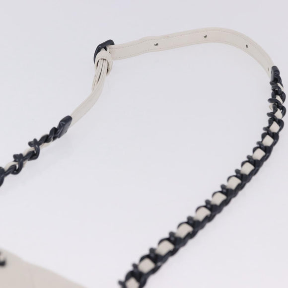 CHANEL chanel 19 Chain Wallet Lamb Skin White Silver CC Auth 198864M