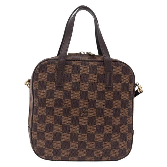 LOUIS VUITTON Damier Ebene Spontini Hand Bag SPO 2way M47500 LV Auth 198866A