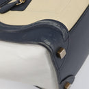 CELINE Luggage Micro shopper Hand Bag Leather White Gold Tone Auth 198867A-11