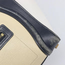 CELINE Luggage Micro shopper Hand Bag Leather White Gold Tone Auth 198867A-14