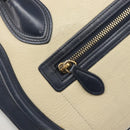 CELINE Luggage Micro shopper Hand Bag Leather White Gold Tone Auth 198867A-16