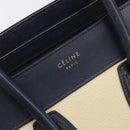 CELINE Luggage Micro shopper Hand Bag Leather White Gold Tone Auth 198867A-17