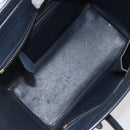 CELINE Luggage Micro shopper Hand Bag Leather White Gold Tone Auth 198867A-20