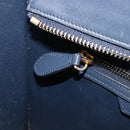 CELINE Luggage Micro shopper Hand Bag Leather White Gold Tone Auth 198867A-23