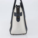CELINE Luggage Micro shopper Hand Bag Leather White Gold Tone Auth 198867A-4