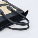CELINE Luggage Micro shopper Hand Bag Leather White Gold Tone Auth 198867A-7