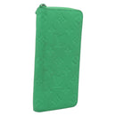 LOUIS VUITTON Taurillon Clemence Zippy Wallet Vertical Green M81549 Auth 198868M-1
