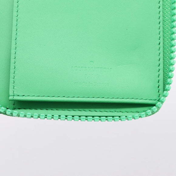 LOUIS VUITTON Taurillon Clemence Zippy Wallet Vertical Green M81549 Auth 198868M