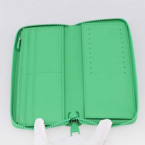 LOUIS VUITTON Taurillon Clemence Zippy Wallet Vertical Green M81549 Auth 198868M