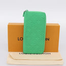 LOUIS VUITTON Taurillon Clemence Zippy Wallet Vertical Green M81549 Auth 198868M-12