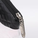 CHANEL Matelasse Cambon Line Long Wallet Leather Black Silver CC Auth 198869A-12