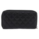 CHANEL Matelasse Cambon Line Long Wallet Leather Black Silver CC Auth 198869A-3