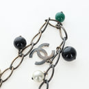 CHANEL Necklace metal Black CC Auth 198872M-9