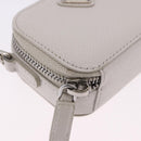 PRADA Shoulder Pouch Saffiano Ivory Silver Auth 198874V-10