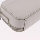 PRADA Shoulder Pouch Saffiano Ivory Silver Auth 198874V-12