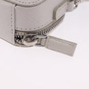 PRADA Shoulder Pouch Saffiano Ivory Silver Auth 198874V-14