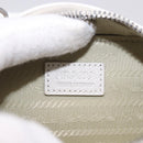 PRADA Shoulder Pouch Saffiano Ivory Silver Auth 198874V-16