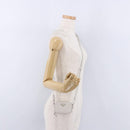 PRADA Shoulder Pouch Saffiano Ivory Silver Auth 198874V-22