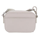 PRADA Shoulder Pouch Saffiano Ivory Silver Auth 198874V-3