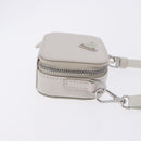 PRADA Shoulder Pouch Saffiano Ivory Silver Auth 198874V-4