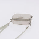 PRADA Shoulder Pouch Saffiano Ivory Silver Auth 198874V-6