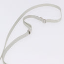 PRADA Shoulder Pouch Saffiano Ivory Silver Auth 198874V-8
