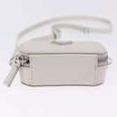 PRADA Shoulder Pouch Saffiano Ivory Silver Auth 198874V-9